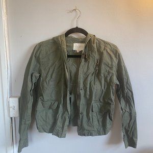 Army Green Cropped Utility Jacket
